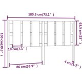  Uzglavlje za krevet crni 185,5 x 4 x 100 cm od masivne borovine | shoptok.hr