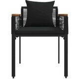  Set vanjskog namještaja s jastukom 3 pcs Crna PE ratan | shoptok.hr