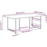 vidaXL Blagovaonski stol 200 cm od masivnog obnovljenog drva | shoptok.hr
