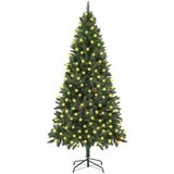  Umjetno osvijetljeno božićno drvce sa šiškama zeleno 210 cm | shoptok.hr