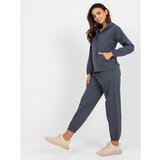 Fashion Hunters Graphite smooth cotton pajamas with a hood | Shoptok.si