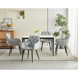  JORK Stolica od Srebrno Sivog Baršuna s Crnim Nogama x 1 | shoptok.hr