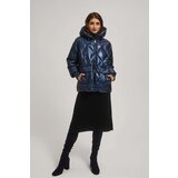 Marisse Navy Blue Metallic Quilted Jacket | ePonuda.com
