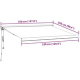 Tenda na uvlačenje antracit-bijela 3 5x2 5 m tkanina i aluminij | shoptok.hr
