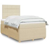  Krevet box spring s madracem krem 120 x 190 cm od tkanine Slike
