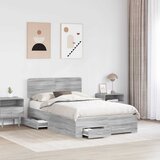 vidaXL Konstrukcija postelje Siva Sonoma 135 x 190 cm Konstruiran les, (5000102986) | Shoptok.si
