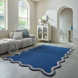 Flair Rugs Temno modra ročno tkana preproga iz mešanice volne 120x170 cm Rivo Wool – | Shoptok.si
