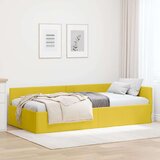 vidaXL Kotna postelja Drugo Rumena 90 x 190 cm Samet in sodobno leseno | Shoptok.si