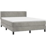  Krevet s oprugama i madracem svjetlosivi 140x190 cm baršunasti | shoptok.hr