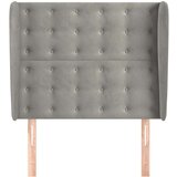  Vzglavje z ušesi svetlo sivo 93x23x118/128 cm žamet, (20793765) | Shoptok.si