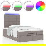 vidaXL Otomanski posteljni okvir z vzmetnico taupe 120x200 cm blago | Shoptok.si