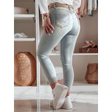 DStreet Spodnie damskie jeansowe skinny SKINNIUP jasnoniebieskie | shoptok.hr