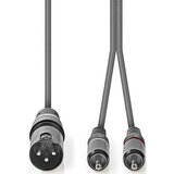 Nedis COTH15200GY15, Balansirani audio kabl, XLR 3-pinski muški, 2x RCA muški, Niklovani, 1,50 m, PVC Cene