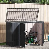  Škatla za shranjevanje v vrtu Črna 214 x 82 x 132 cm Jeklo | Shoptok.si