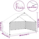 Vanjski pseći boks s pokrovom 3x2x1,9 m pocinčani čelik | Shoptok.si