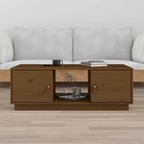 vidaXL Klubska mizica medeno rjava 100x50x35 cm trdna borovina Cene