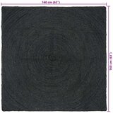  Tepisi za područja Tamnosiva 160 x 160 cm Juta | shoptok.hr