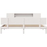 vidaXL Krevet s regalom z knjige bez madraca bijeli 200x200cm borovina | shoptok.hr