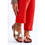 Zazoo Velcro Leather Sandals Gold Addison Cene