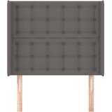  Uzglavlje s ušima sivi 93x16x118/128 cm od umjetne kože | shoptok.hr