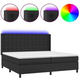  Box spring s madracem LED crni 200x200cm od umjetne kože | shoptok.hr