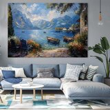  Krajinska slika na platnu Pristanišče v gorah | Akrilne podrobnosti | Shoptok.si
