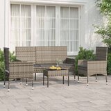 Maison Chic Seti vrtnega pohištva - Vrtna garnitura - Vrtni pohištvo set 4-delna z blazinami siv poli ratan, (21818472) | Shoptok.si