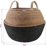  Saksija za biljke s ručkama Crna Ø 45 x 36 cm 100% morska trava | shoptok.hr