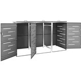  Trojna lopa za smetnjak 207x77,5x115 cm nerjaveče jeklo, (20753229) | Shoptok.si