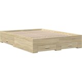  Okvir za krevet s ladicama boja hrasta 135x190 cm drveni | shoptok.hr
