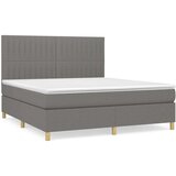  Box spring postelja z vzmetnico temno siva 160x200 cm blago, (20902181) | Shoptok.si