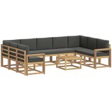 Set vanjskih sofa 10 kom. Bijela i antracit Poliester | shoptok.hr
