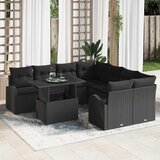  Sjedeća garnitura za vrt 9 kom. Crna Poli Ratan 234 x 234 x 85 cm | shoptok.hr