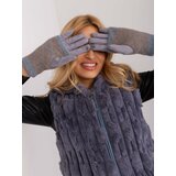 Fashion Hunters Grey touch gloves with coating Cene