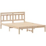  Krevetna konstrukcija Smeđa 135 x 190 cm Čvrsto borovo drvo | shoptok.hr
