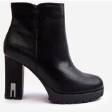 Boto Women's Heeled Boots With Zipper Black Rasoda | Shoptok.si