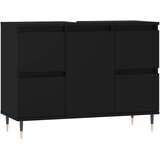 Maison Chic Kopalniška omarica - Kopalniški kabinet črna 80x33x60 cm inženirski les, (21794598) Cene