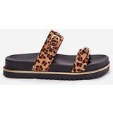 Boto Women's leopard print platform sandals with straps and buckles brown Ziferte | shoptok.hr
