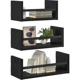  Set zidnih polica 3 pcs Crni hrast 40x16x14cm Konstruirano drvo | shoptok.hr