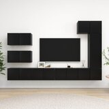  8-dijelni set TV ormarića crni od iverice | shoptok.hr