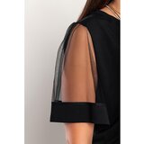 Fenzy Pamučna Majica S Prozirnim Rukavima, Crna | shoptok.hr