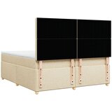  Krevet s oprugama i madracem krem 200 x 200 cm od tkanine | shoptok.hr