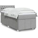 vidaXL Okvir kreveta s oprugama i madrac svjetlosivi 90x200cm tkanina | shoptok.hr