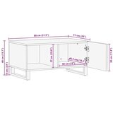 vidaXL Klubska mizica bela 80x51x40 cm trden mangov les | Shoptok.si