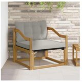 vidaXL Set vanjskih sofa Čvrsto drvo akacije i Textilene Bijela - Bijela i svijetlosiva Nagnuto | shoptok.hr