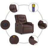  Električni masažni naslonjač od umjetne kože smeđi | shoptok.hr