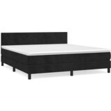 The Living Store Box spring postelja z vzmetnico črna 160x200 cm žamet - Box Spring Postelja, (21492592) | Shoptok.si