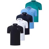 Dewberry FIVE-SET T8594 MEN'S T-SHIRT-BLACK-WHITE-NAVY-LIGHT BLUE-GREEN Cene