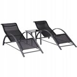 Modern Home Set od 2 ležaljke za baštu sa stolom Black | ePonuda.com