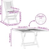  Vrtni set 5 kom. Smeđa Čvrsto teak drvo | shoptok.hr